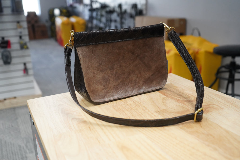 Women's Purse-Gator and Buffalo Suede
