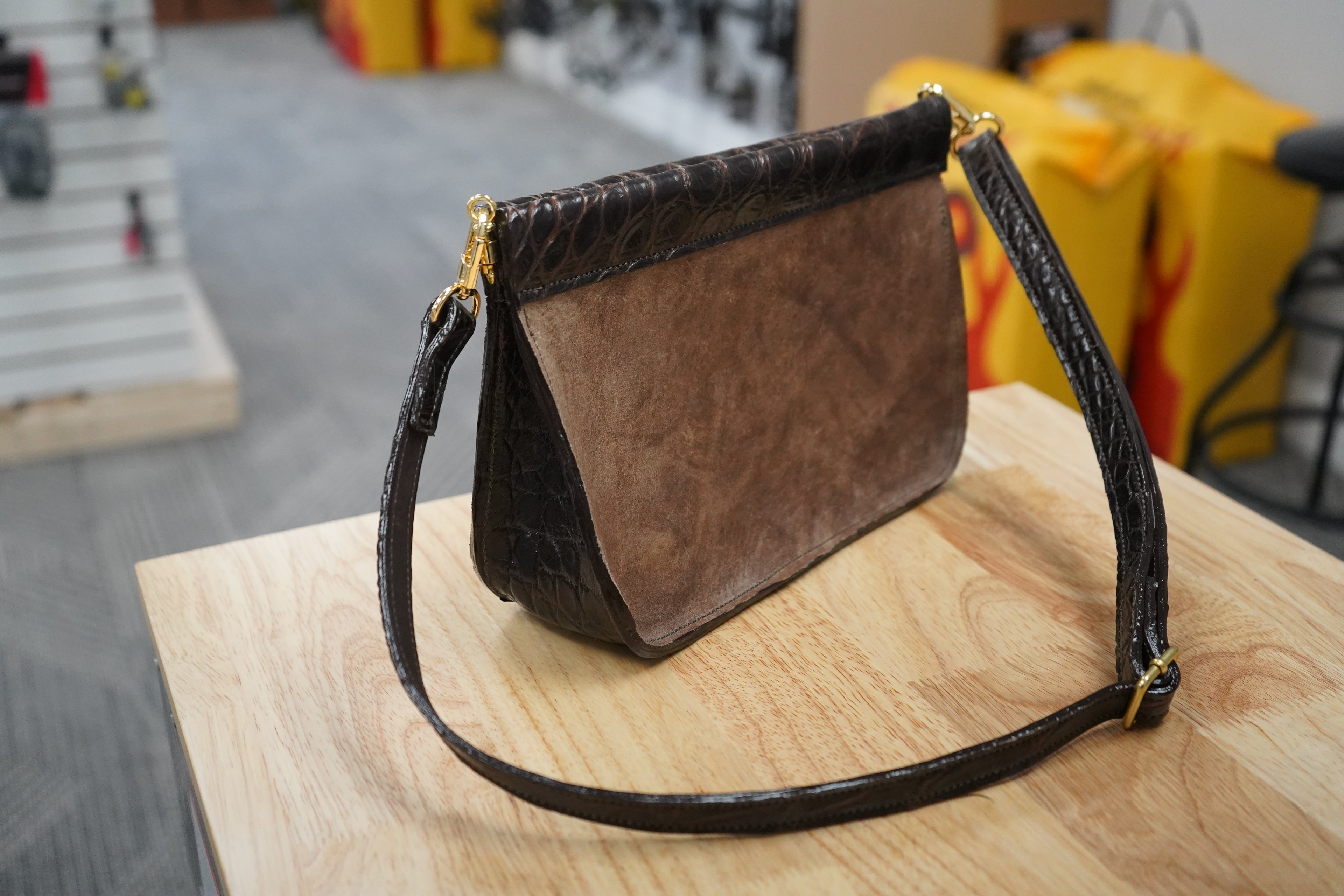 Women's Purse-Gator and Buffalo Suede