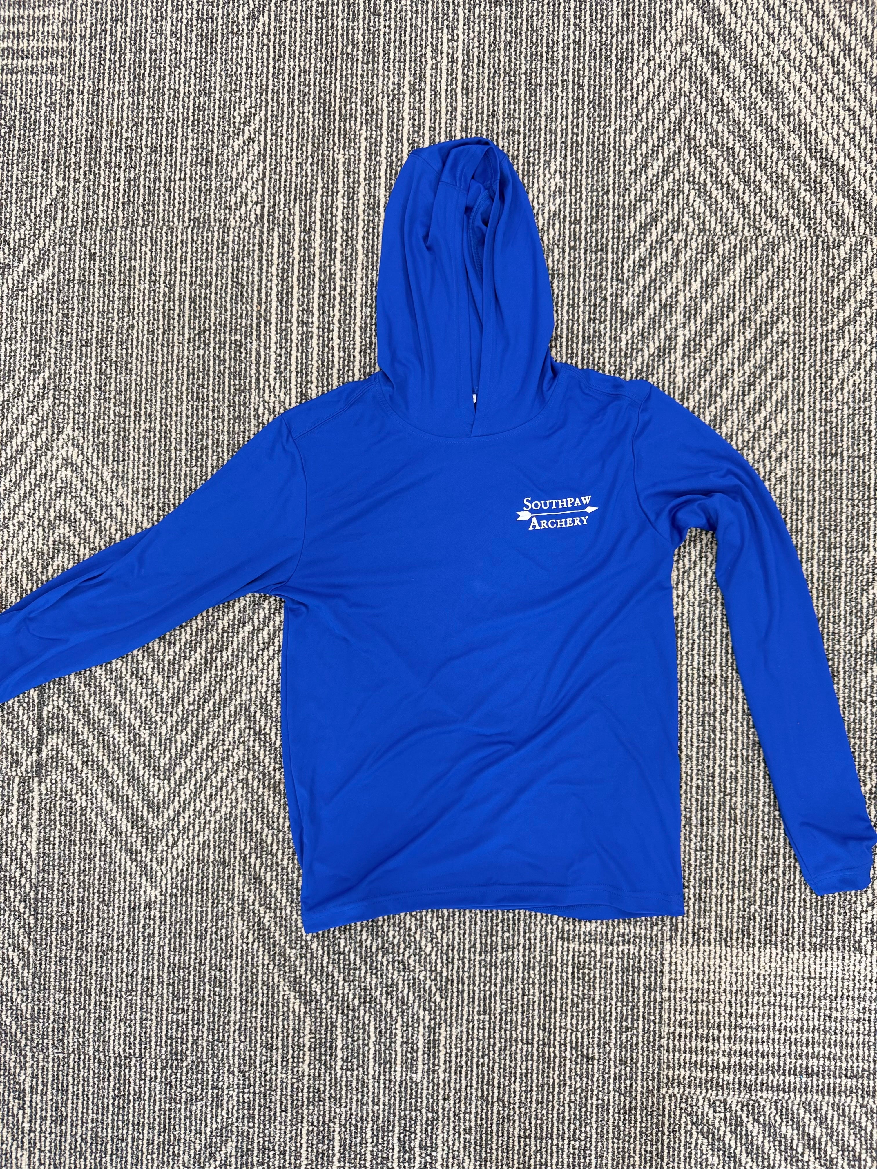Sport-Tek Long Sleeve Dry-fit Shirt with Hood-Blue