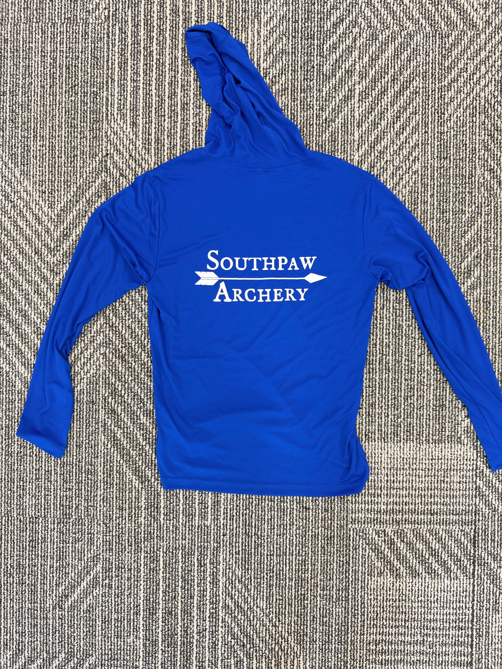Sport-Tek Long Sleeve Dry-fit Shirt with Hood-Blue